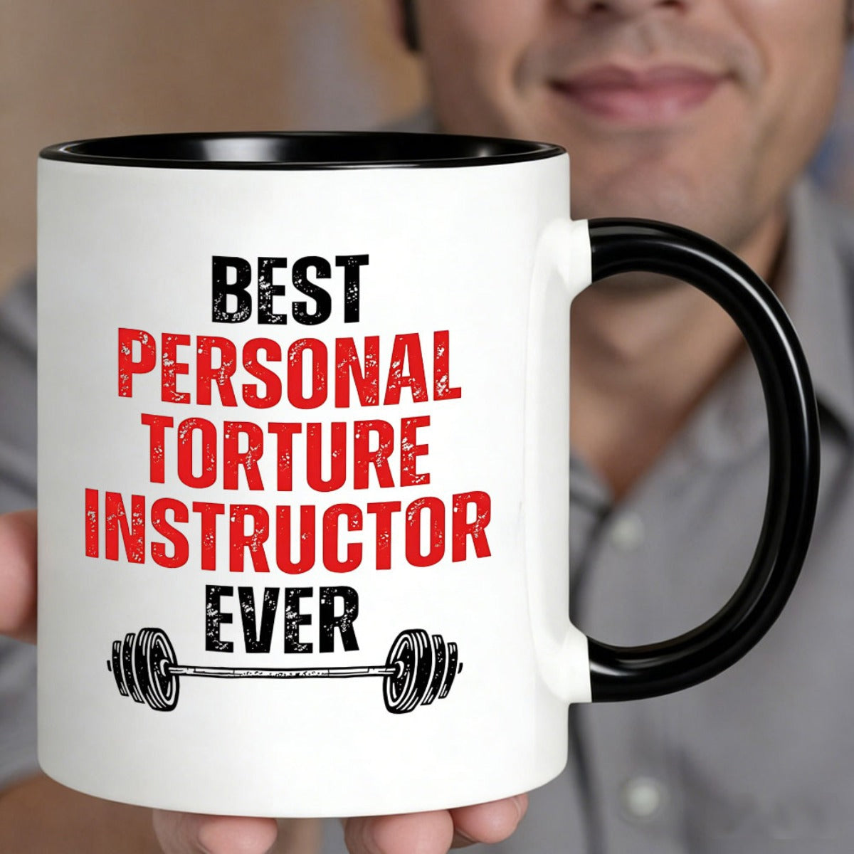 Tailorly Black Accent 11 oz Mug - weightlifting design