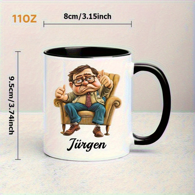 Tailorly Black Accent 11 oz Mug - funny elderly design with personalized name text
