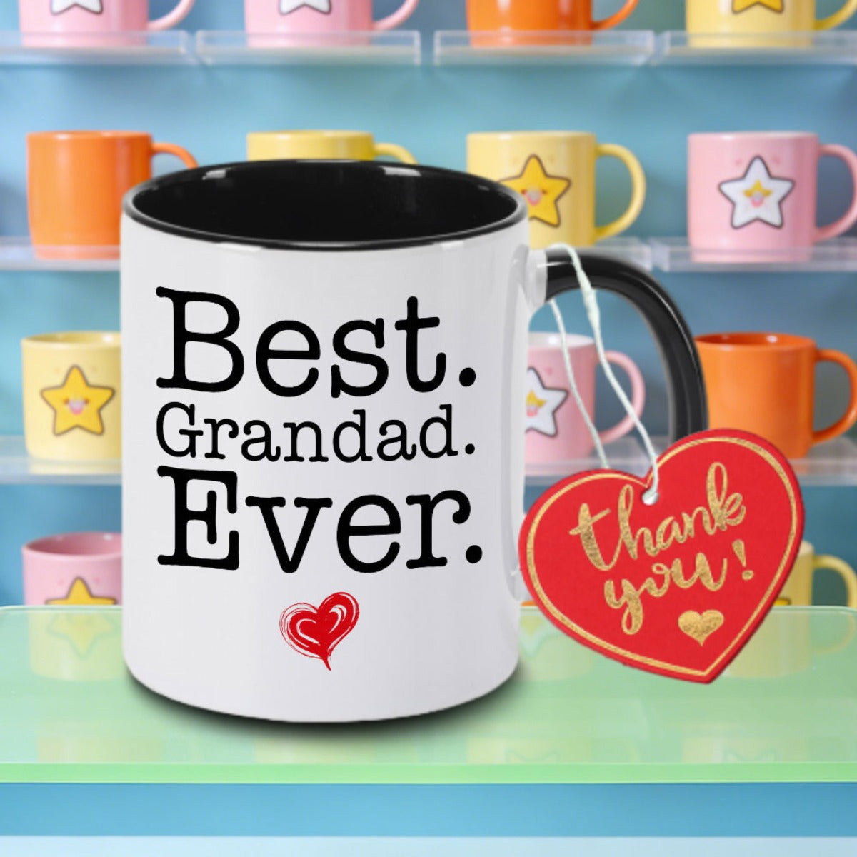 Tailorly Black Accent 11 oz Mug - best grandad ever logo