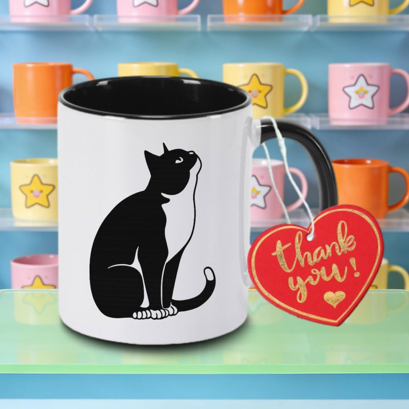 Tailorly Black Accent 11 oz Mug - chic tuxedo