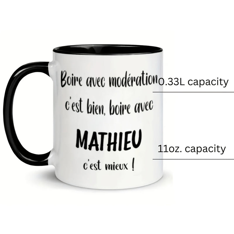 Tailorly Black Accent 11 oz Mug - elegant cursive text