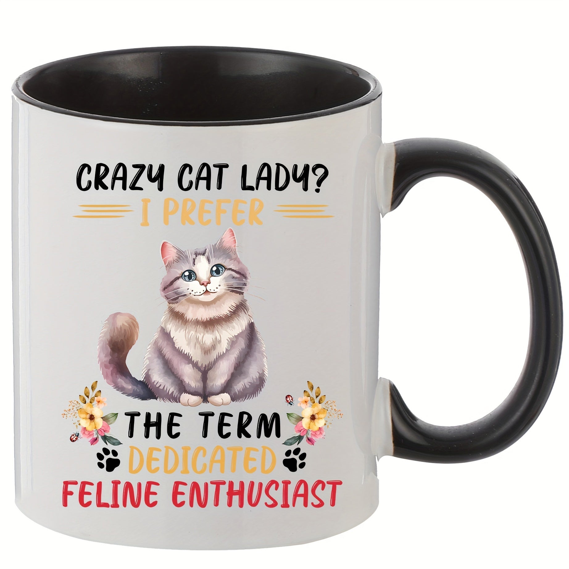 Tailorly Black Accent 11 oz Mug - adorable kitten