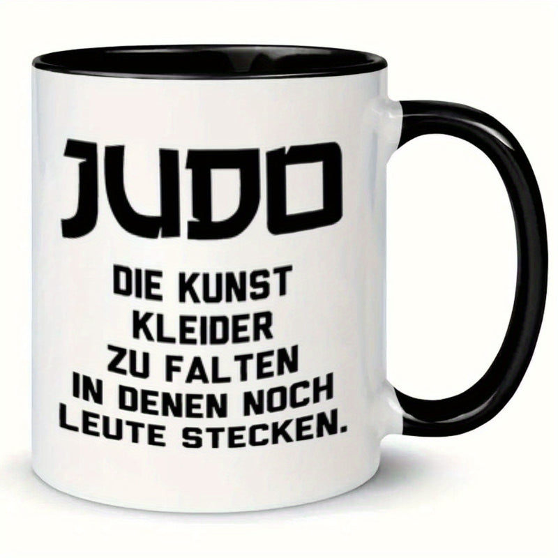 Tailorly Black Accent 11 oz Mug - item picture 1pc judo 11oz ceramic coffee cup suitable for any season a great present for and for