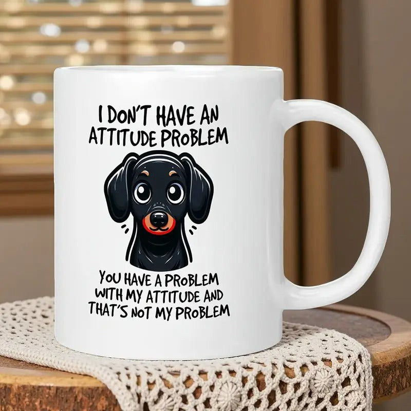 Tailorly Black Accent 11 oz Mug - funny text "I don't have problem， problem with me"