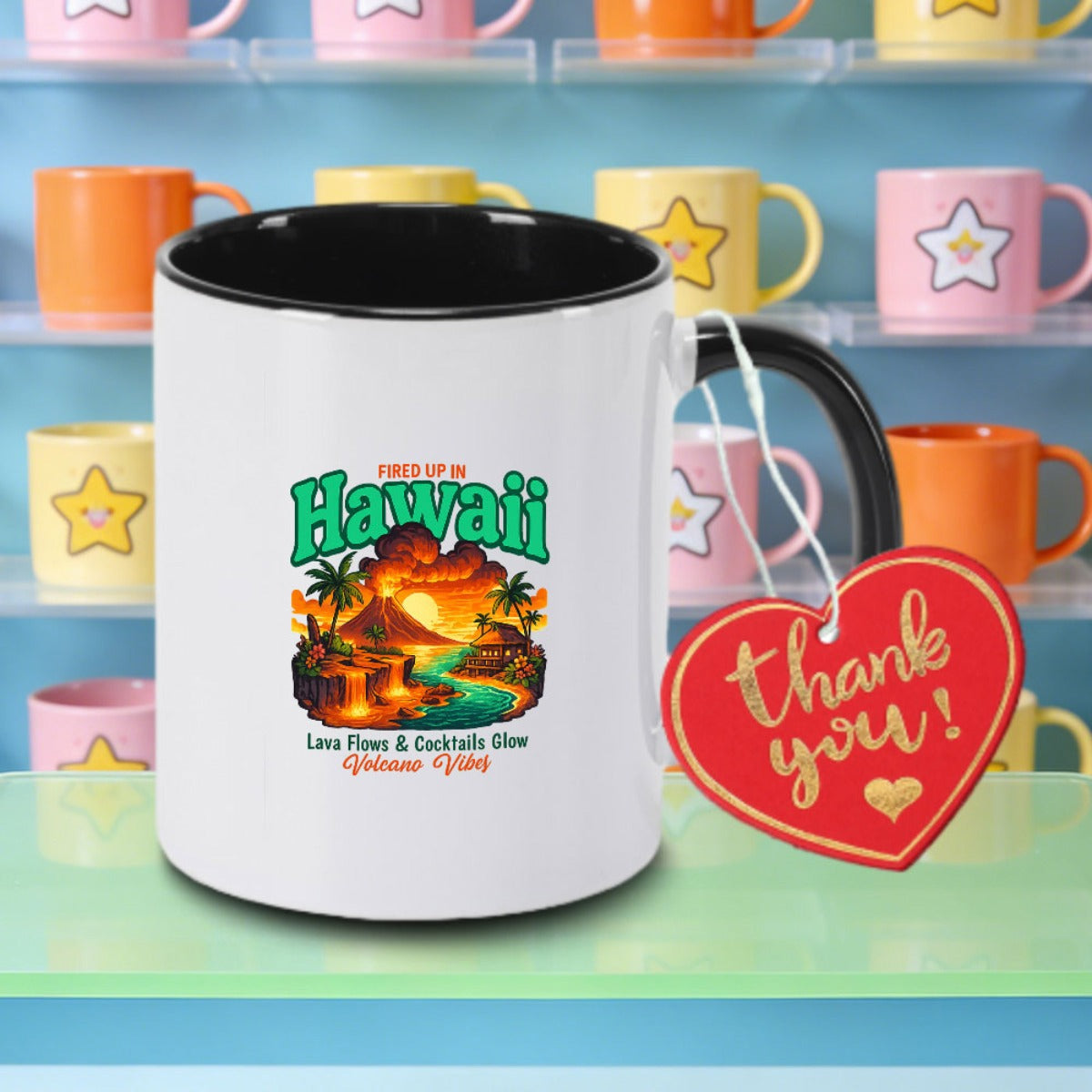 Tailorly Black Accent 11 oz Mug - hawaiian logo