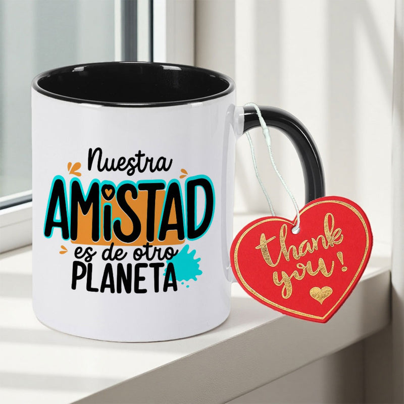 Tailorly Black Accent 11 oz Mug - nsramic spanish text， double sided print