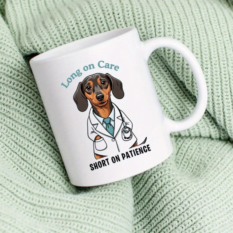 Tailorly Black Accent 11 oz Mug - adorable German short legged dog