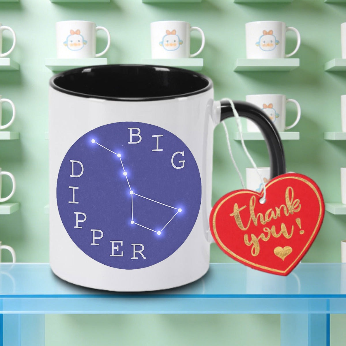 Tailorly Black Accent 11 oz Mug - big constellation luxury bluecelestial logo