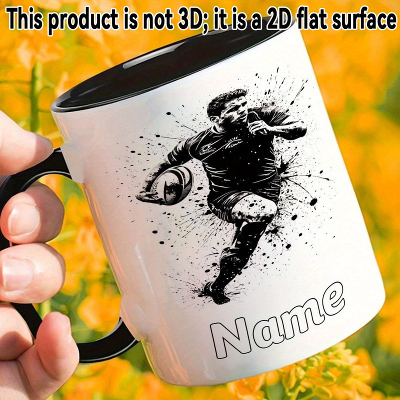 Tailorly Black Accent 11 oz Mug - customizable text black and white illustration style player cute cartoon anime