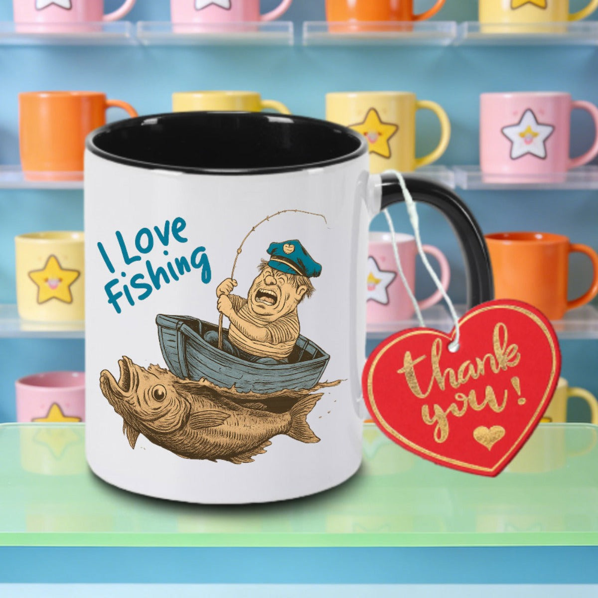 Tailorly Black Accent 11 oz Mug - fish logo
