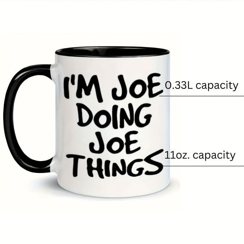 Tailorly Black Accent 11 oz Mug - text joe things