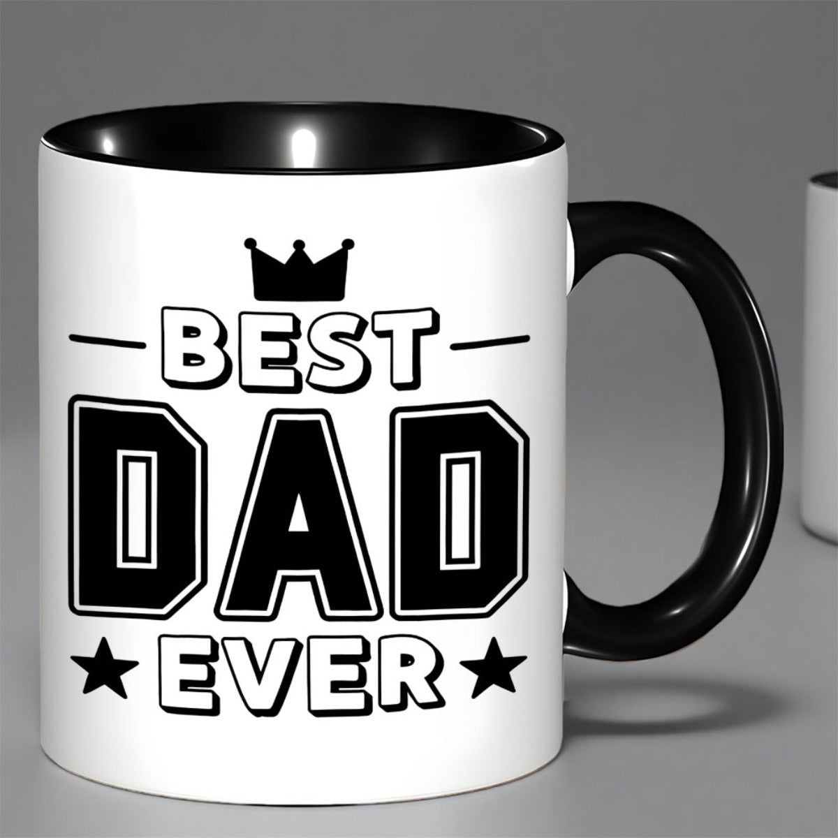 Tailorly Black Accent 11 oz Mug - best dad ever text