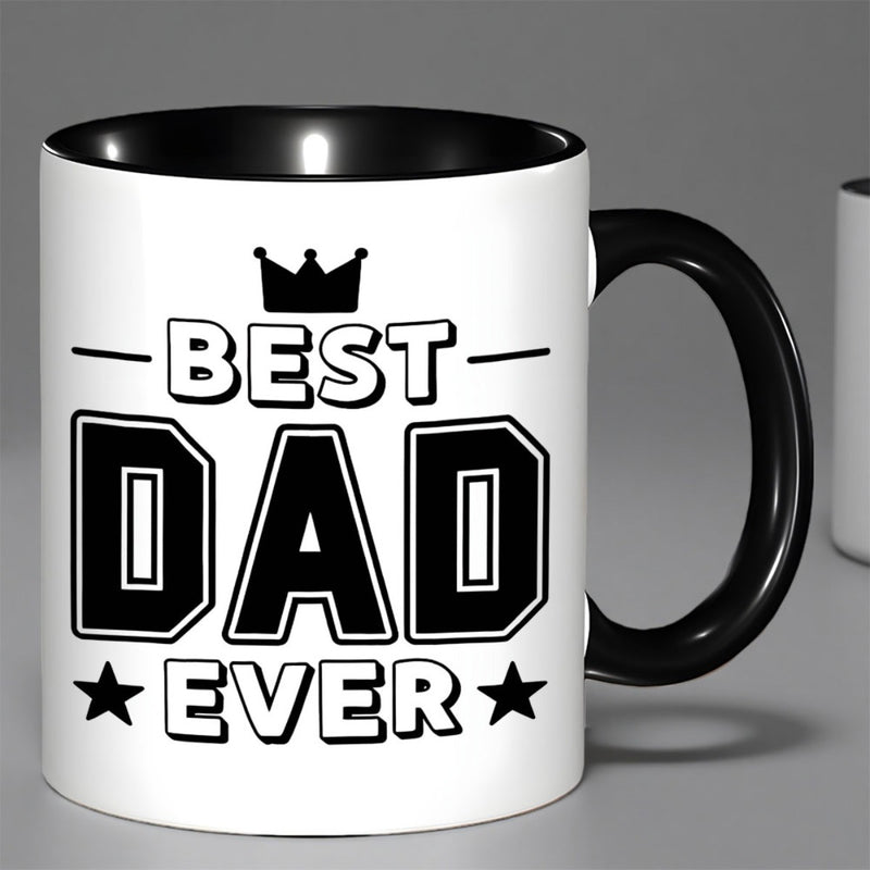 Tailorly Black Accent 11 oz Mug - best dad ever text
