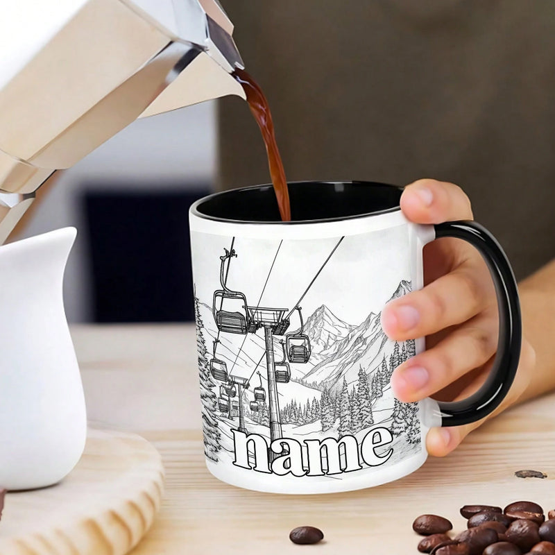 Tailorly Black Accent 11 oz Mug - customizable text