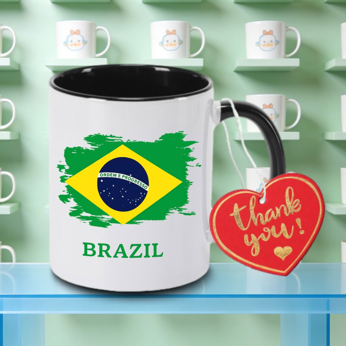 Tailorly Black Accent 11 oz Mug - colors a print logo
