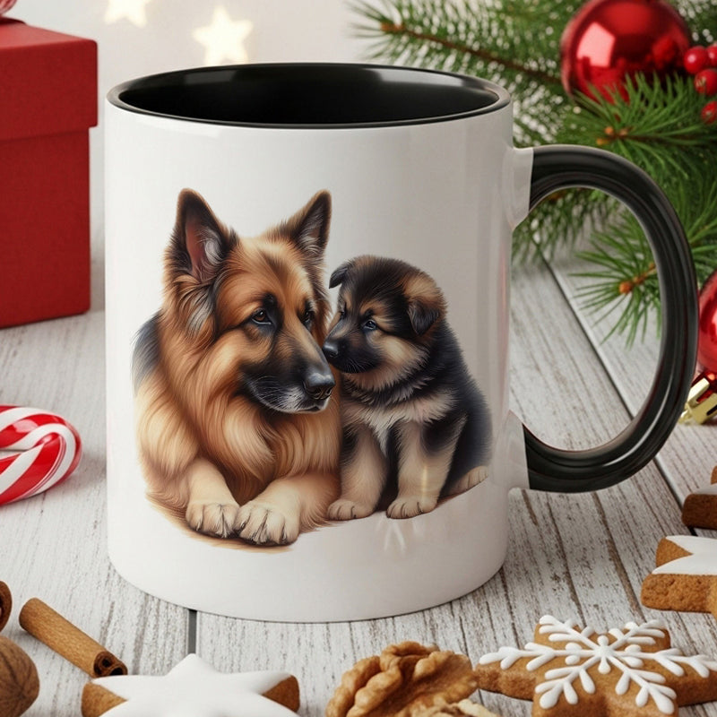 Tailorly Black Accent 11 oz Mug - german shepherd
