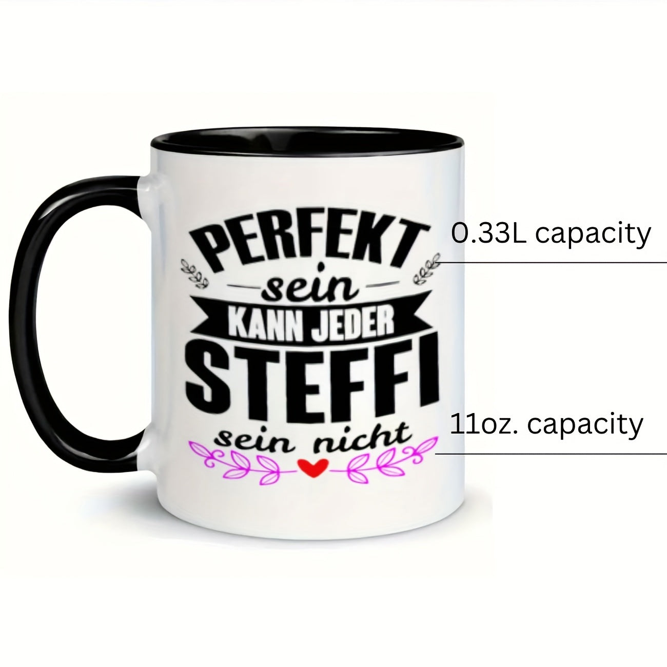 Tailorly Black Accent 11 oz Mug - humorous text