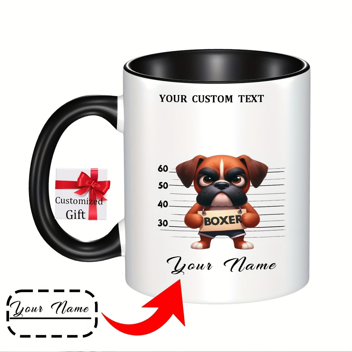 Tailorly Black Accent 11 oz Mug - fun boxing