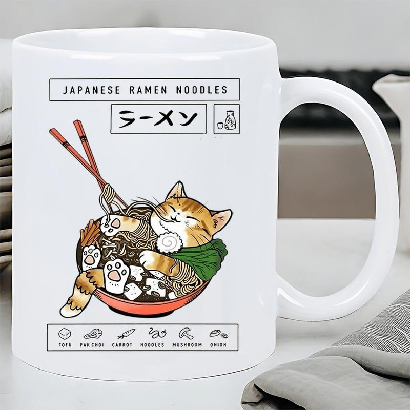 Tailorly Black Accent 11 oz Mug - cute anime design with japanese text