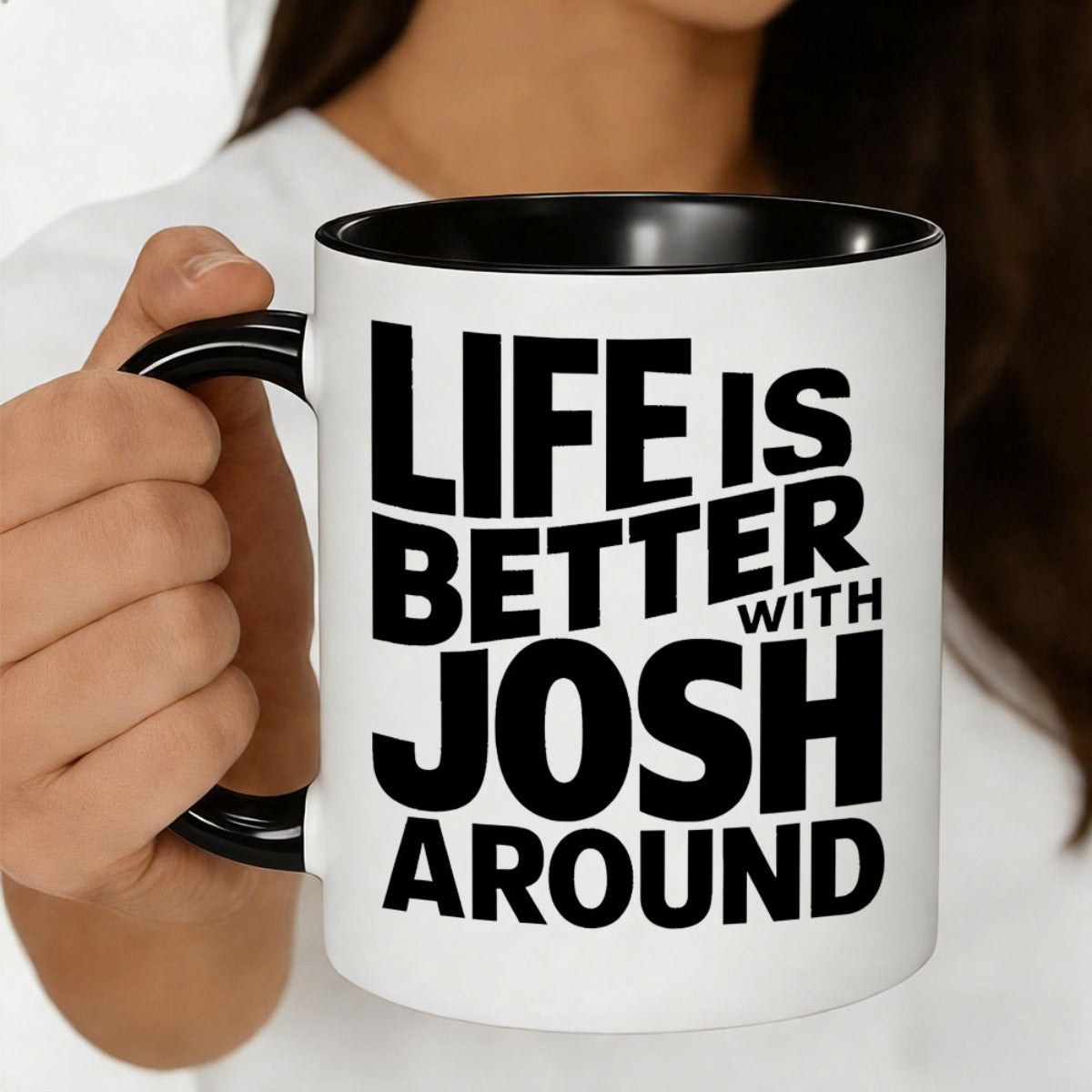 Tailorly Black Accent 11 oz Mug - item picture single ceramic coffee mug featuring with around 11oz perfect gift for enthusiasts coffee cup for