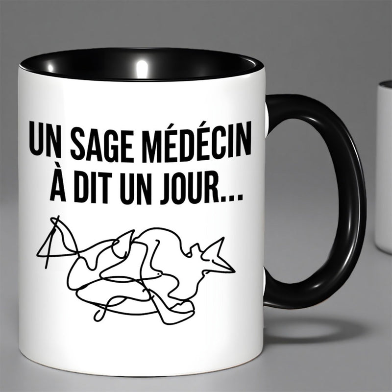 Tailorly Black Accent 11 oz Mug - item picture 1pc french coffee mug a wise two tone red ceramic cup with french dishwasher safe gift for