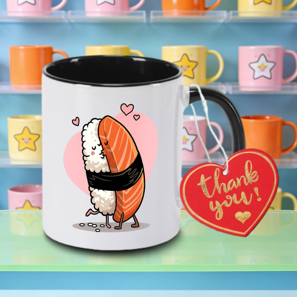 Tailorly Black Accent 11 oz Mug - cute sushi logo