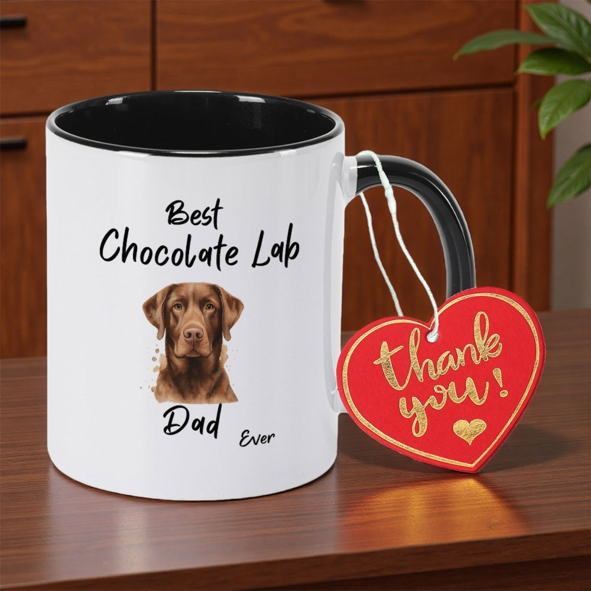Tailorly Black Accent 11 oz Mug - dad dog print