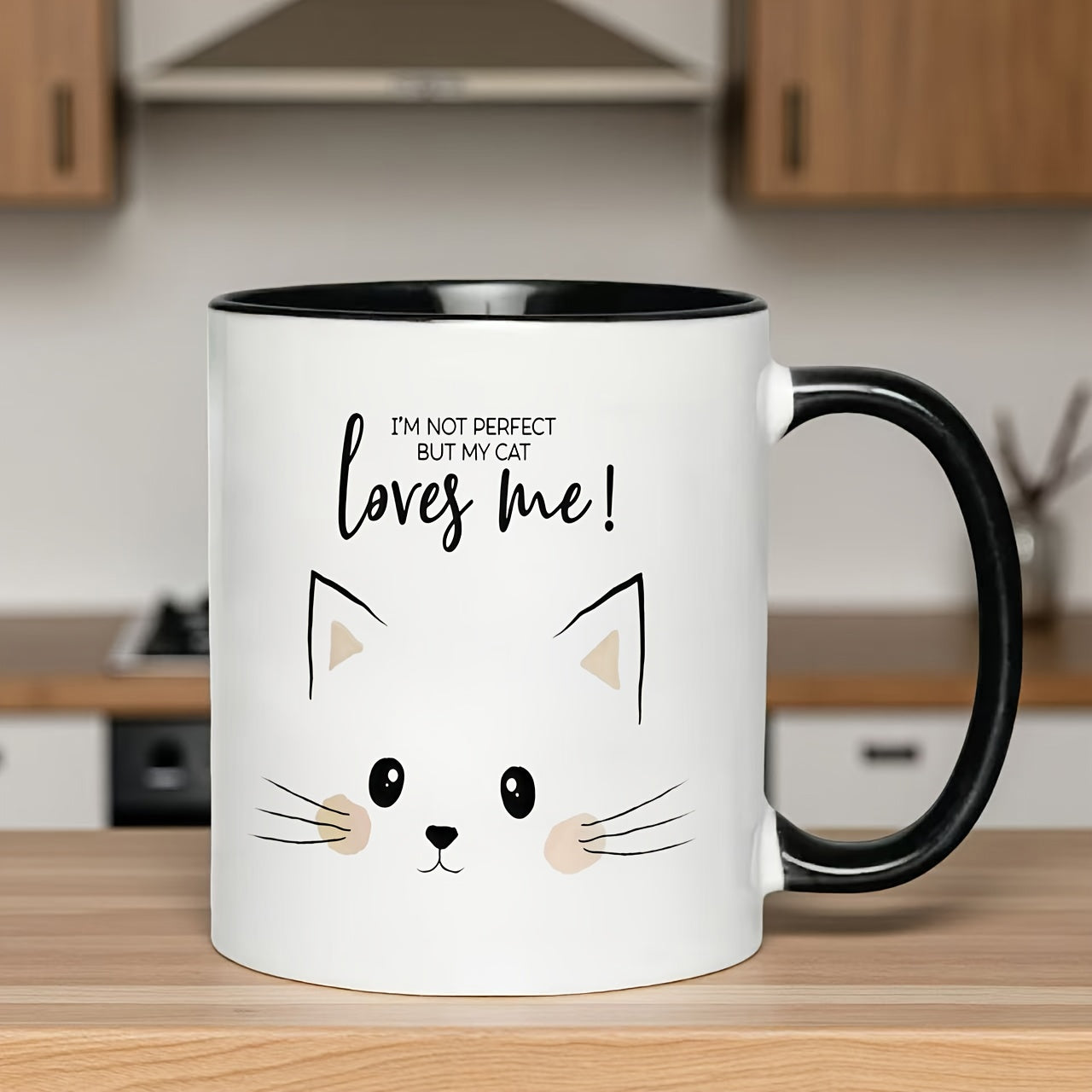 Tailorly Black Accent 11 oz Mug - cute coffee mug with coffee-related design