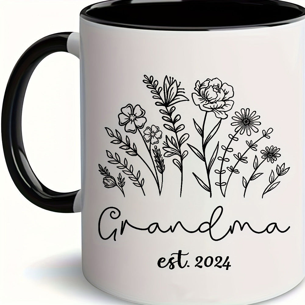 Tailorly Black Accent 11 oz Mug - elegant grandma est 2024