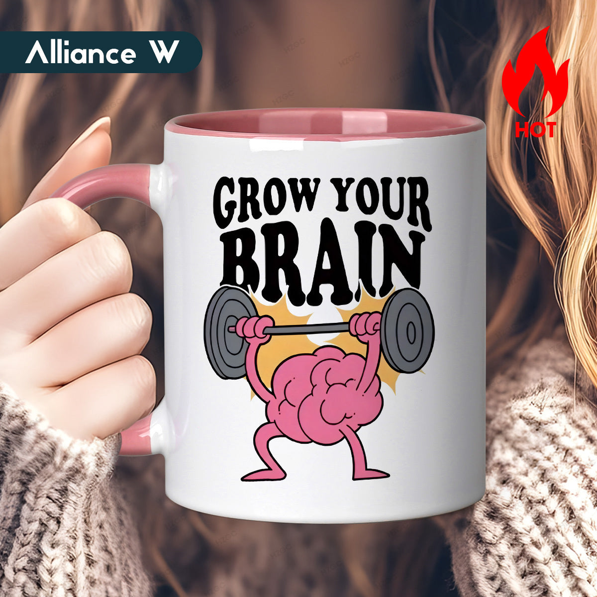 Tailorly Black Accent 11 oz Mug - humorous brain boosting design