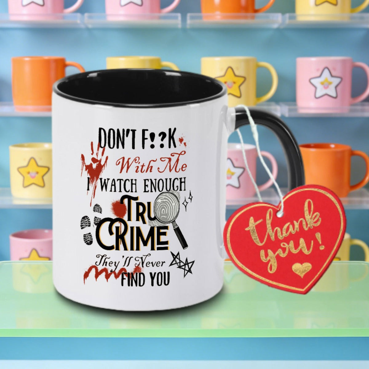 Tailorly Black Accent 11 oz Mug - dont me design logo letter print