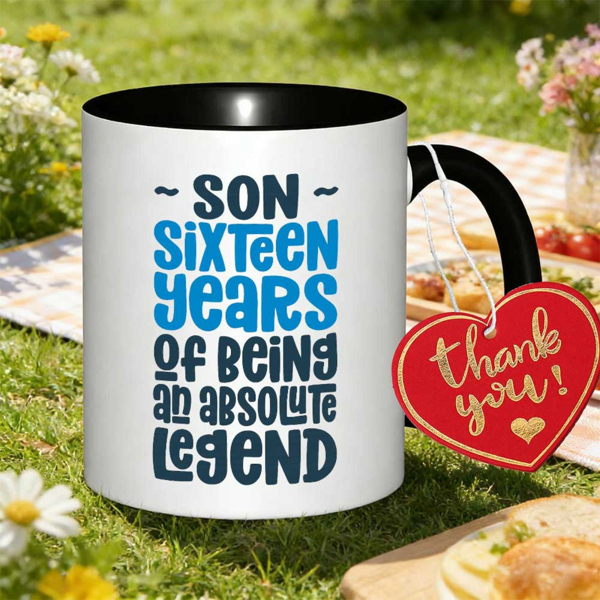 Tailorly Black Accent 11 oz Mug - an legend for 16 year printed