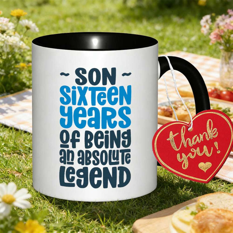 Tailorly Black Accent 11 oz Mug - an legend for 16 year printed