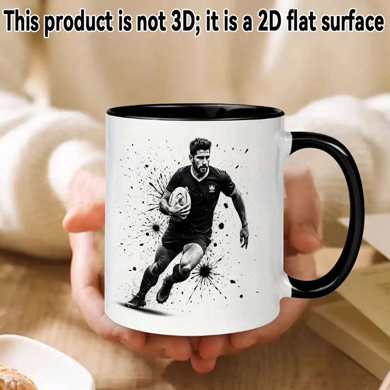 Tailorly Black Accent 11 oz Mug - black and white illustration style player cute