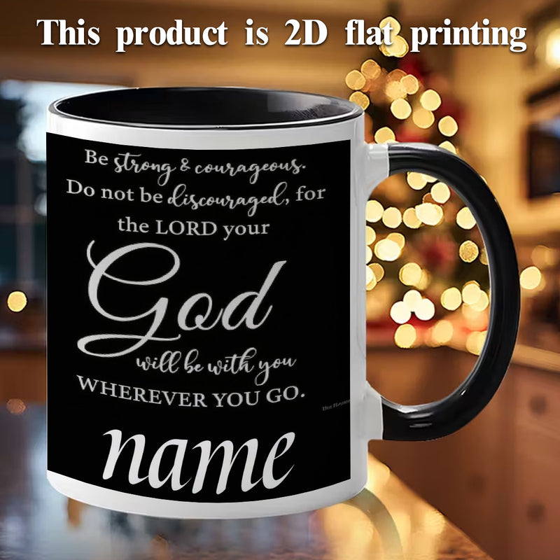 Tailorly Black Accent 11 oz Mug - customizable text design cute cartoon anime