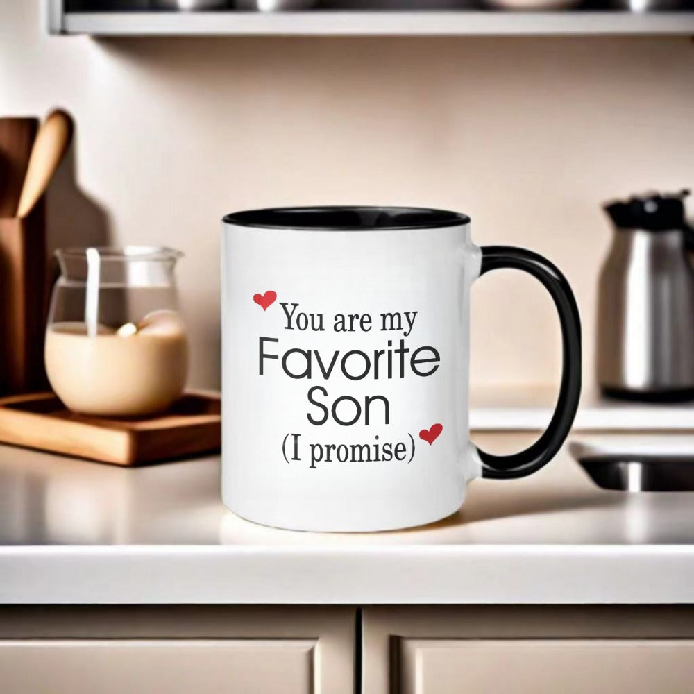 Tailorly Black Accent 11 oz Mug - son inspirational gift text