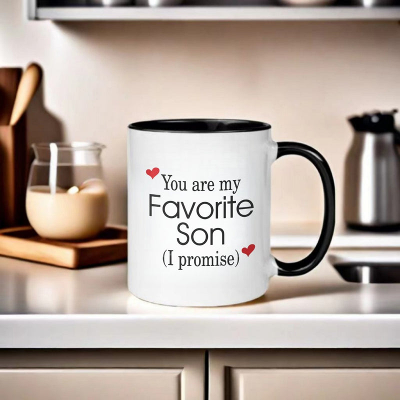 Tailorly Black Accent 11 oz Mug - son inspirational gift text