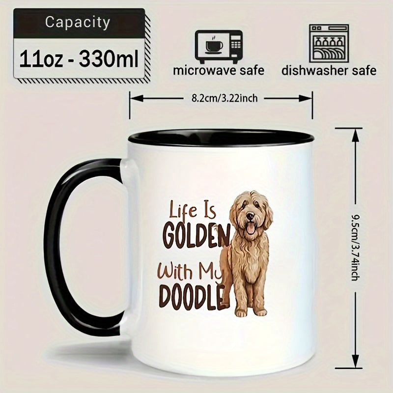 Tailorly Black Accent 11 oz Mug - my golden retriever