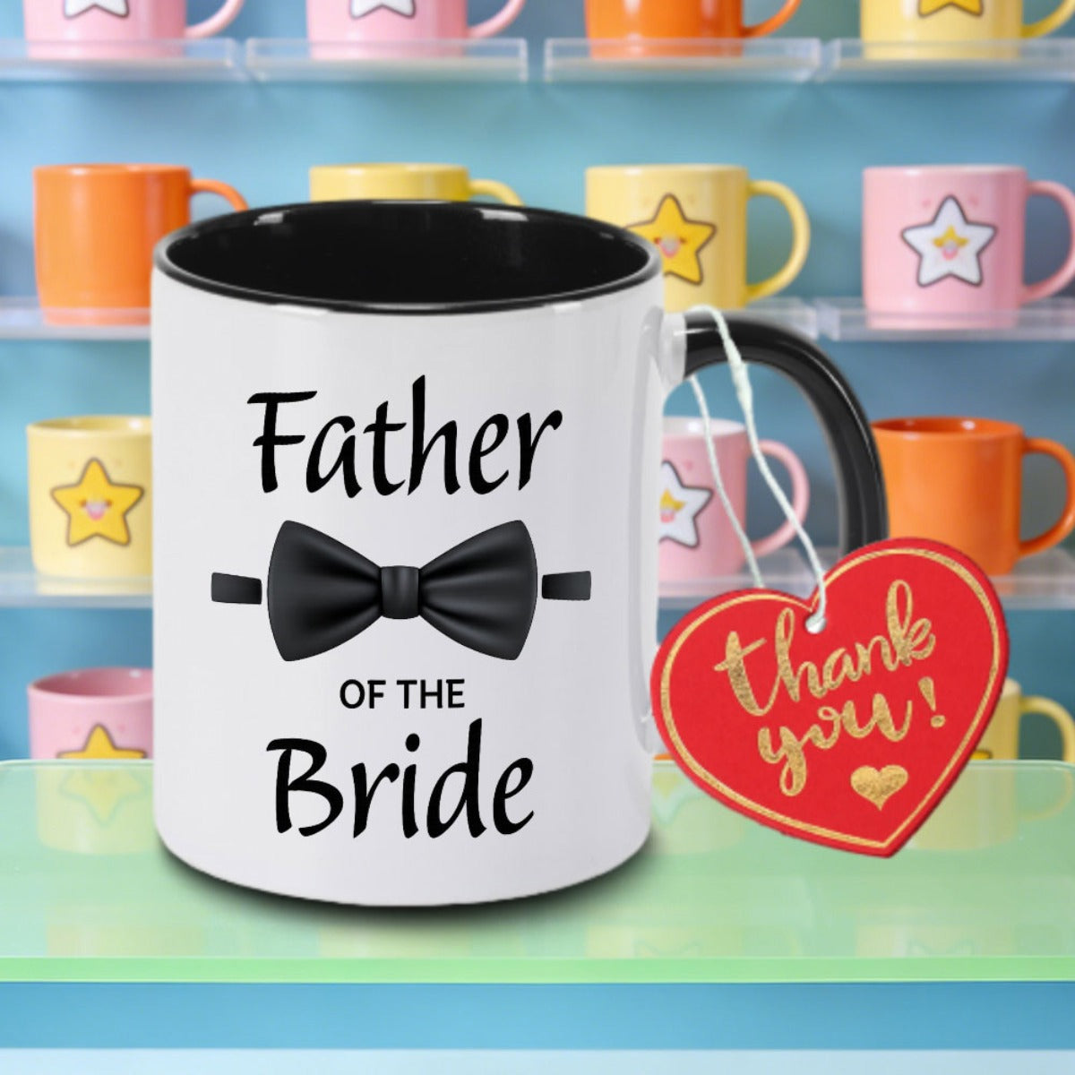 Tailorly Black Accent 11 oz Mug - formal black tie design father of the bride