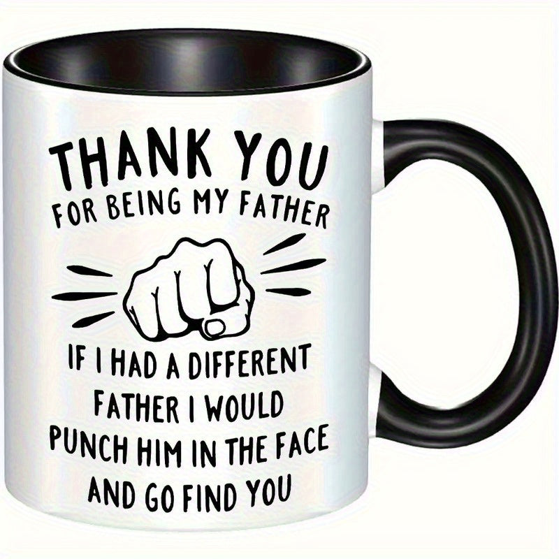 Tailorly Black Accent 11 oz Mug - thank you for being humorous quote graphic hand wash only