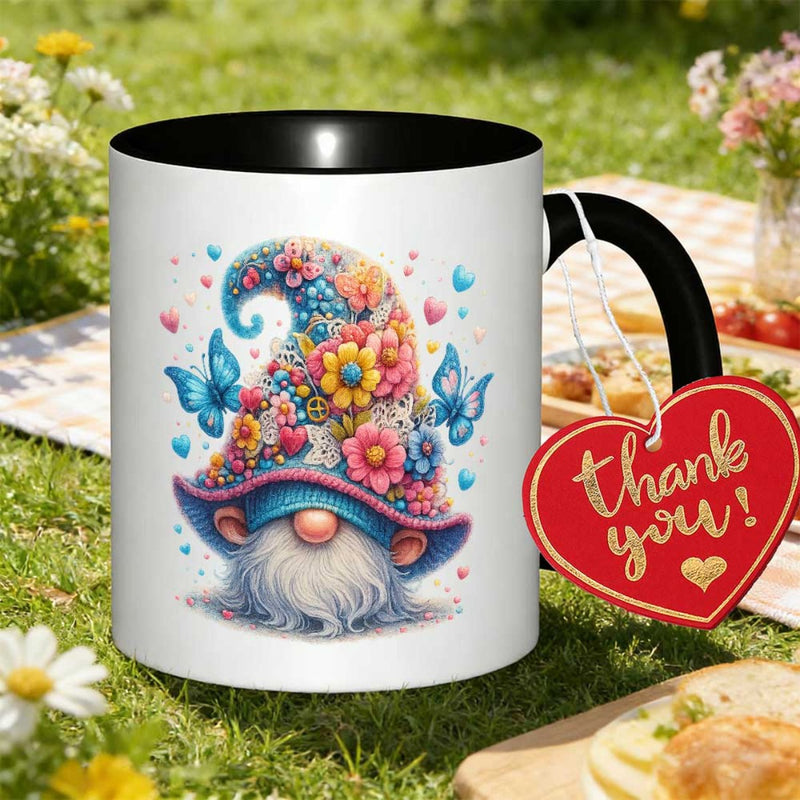 Tailorly Black Accent 11 oz Mug - gnome from a garden