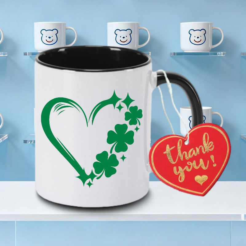 Tailorly Black Accent 11 oz Mug - Heart Shaped Design Logo