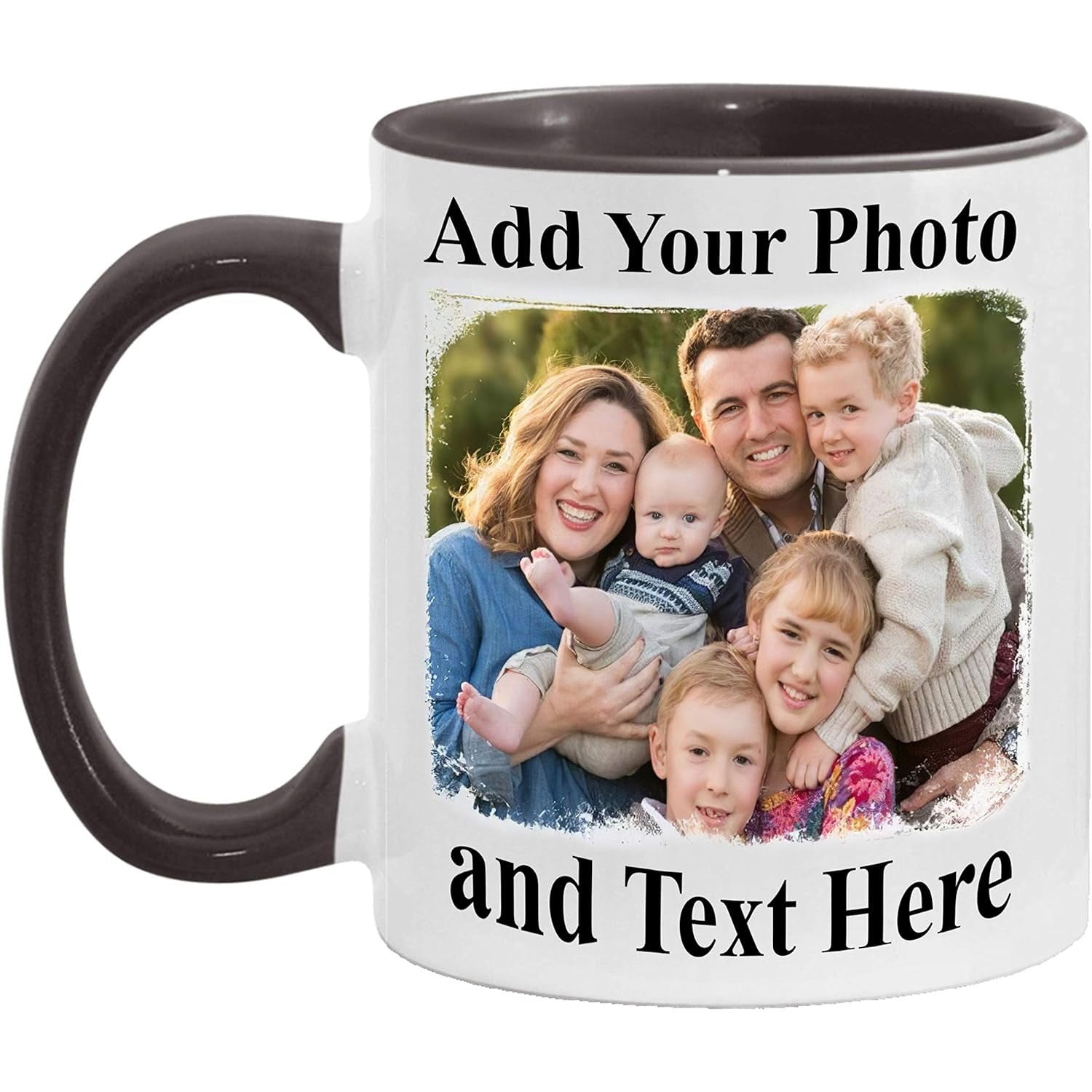Tailorly Black Accent 11 oz Mug - personalized text and photo