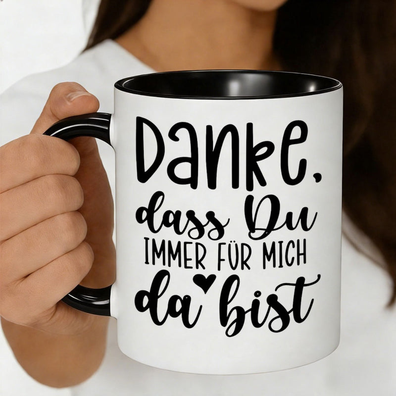 Tailorly Black Accent 11 oz Mug - german quote "thank you for ... for me"