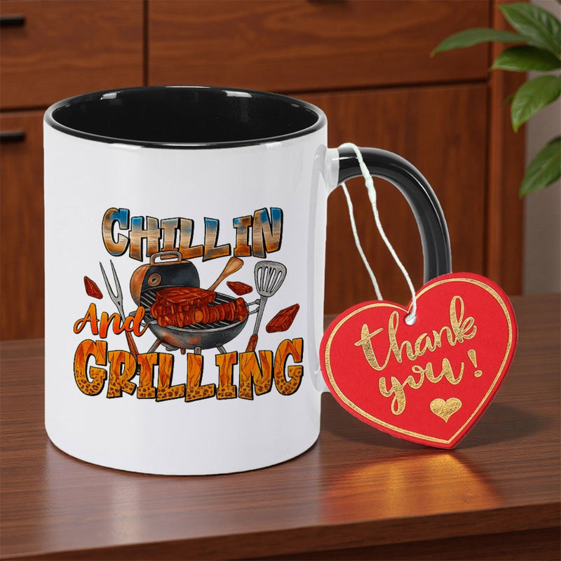 Tailorly Black Accent 11 oz Mug - grill art print