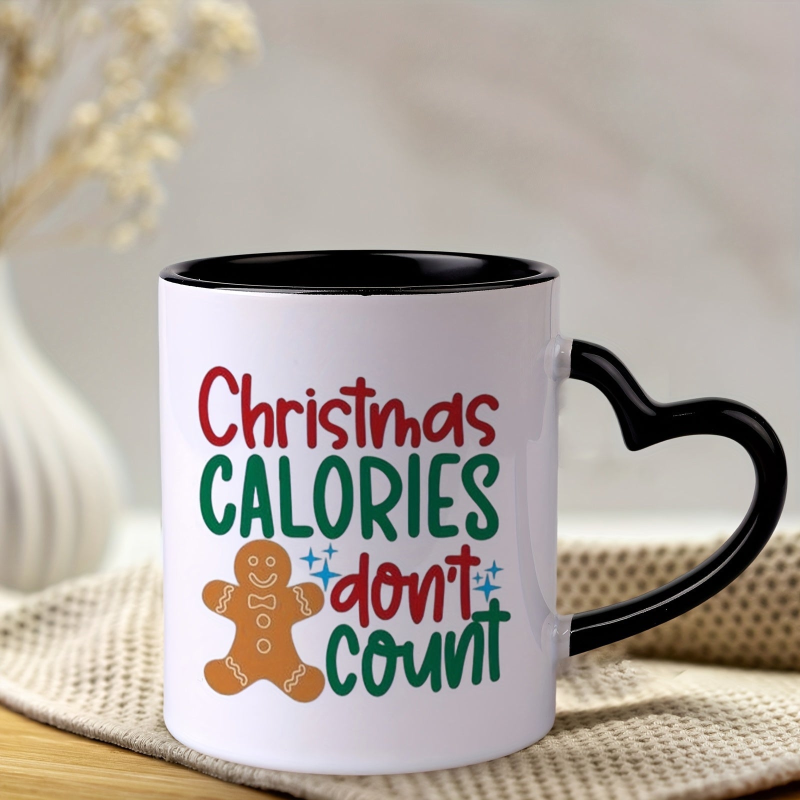 Tailorly Black Accent 11 oz Mug - snowman gingerbreadman gingerbreadhouse