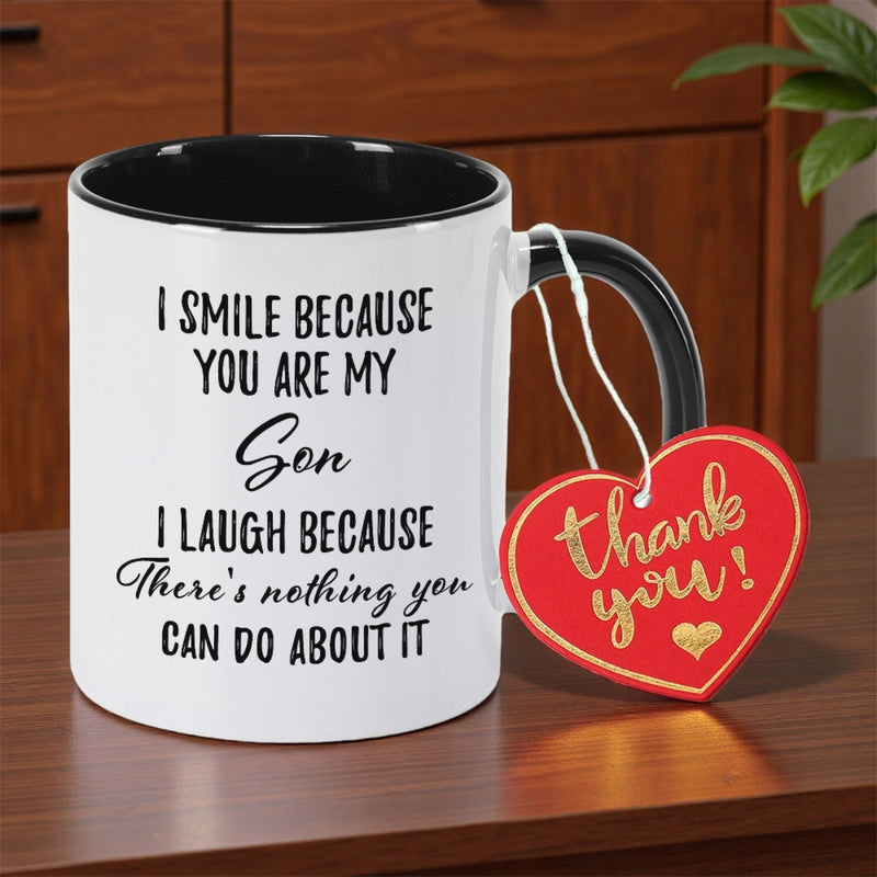 Tailorly Black Accent 11 oz Mug - you are my son print