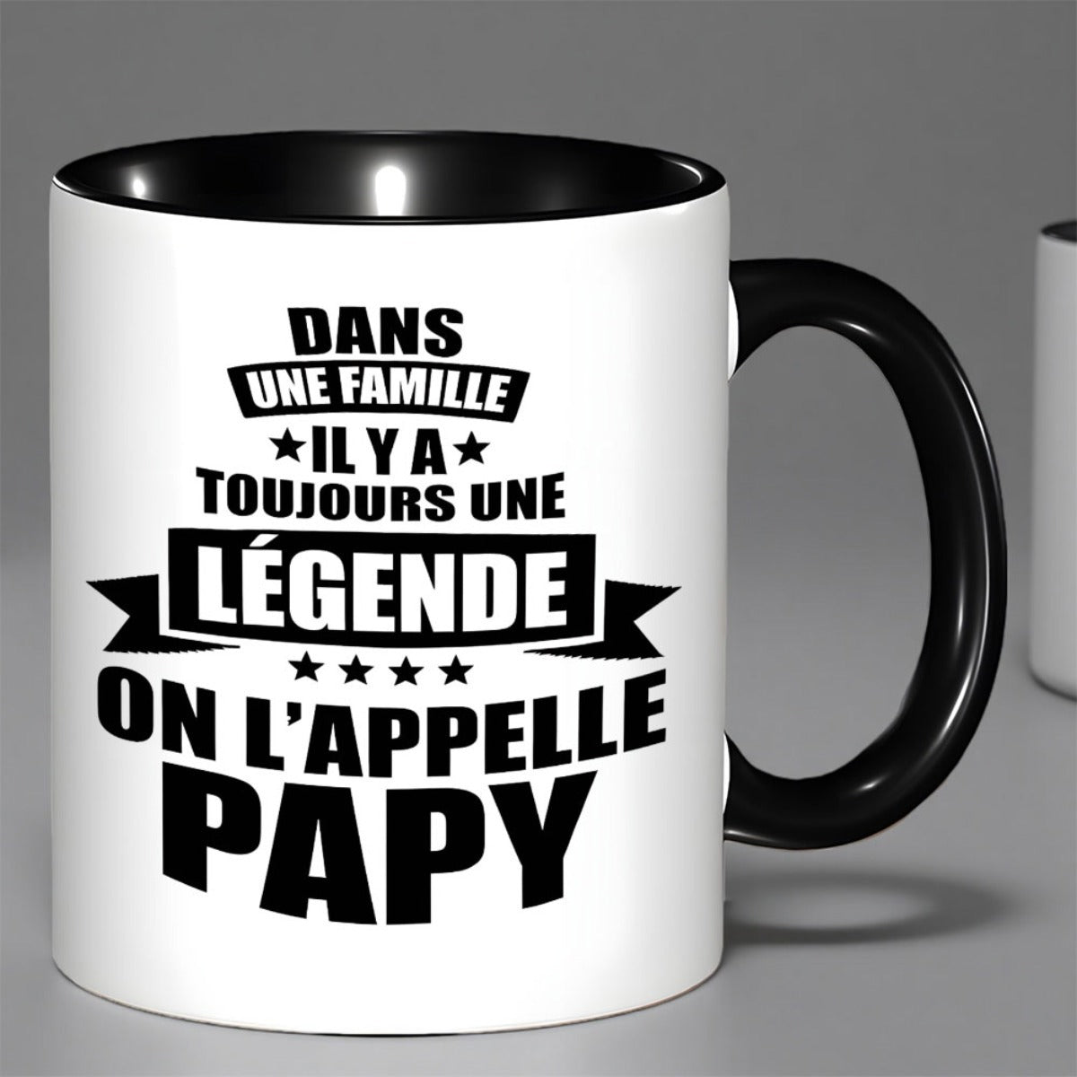 Tailorly Black Accent 11 oz Mug - humorous grandpa quote dans un fille design black white