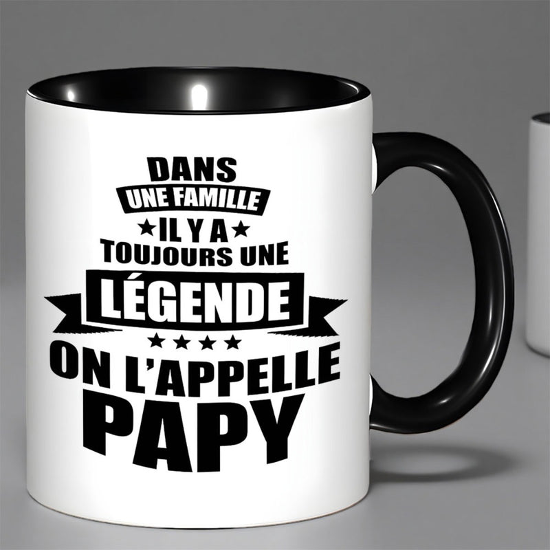 Tailorly Black Accent 11 oz Mug - humorous grandpa quote dans un fille design black white