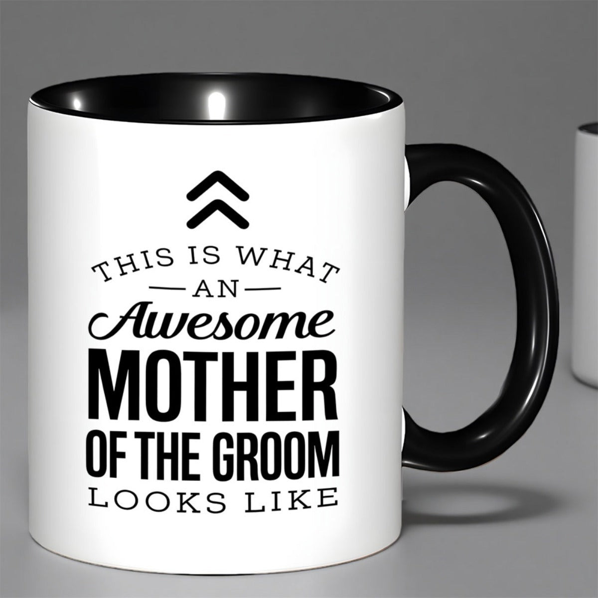 Tailorly Black Accent 11 oz Mug - mother of the groom text